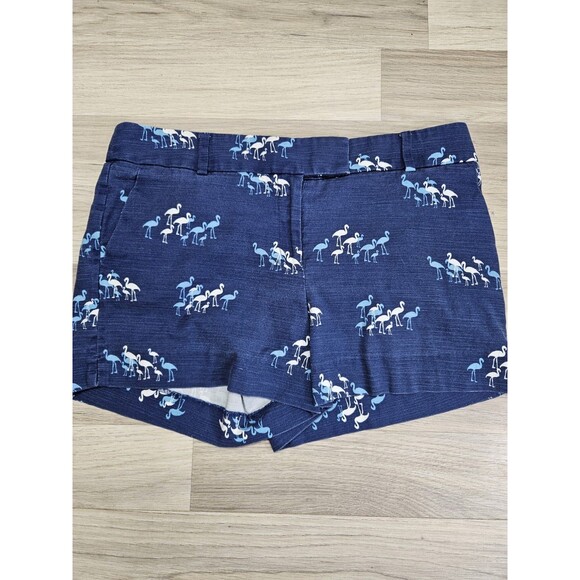 Loft Womens Blue Flamingo Shorts Size 10 Riviera Short Cotton - Picture 1 of 8